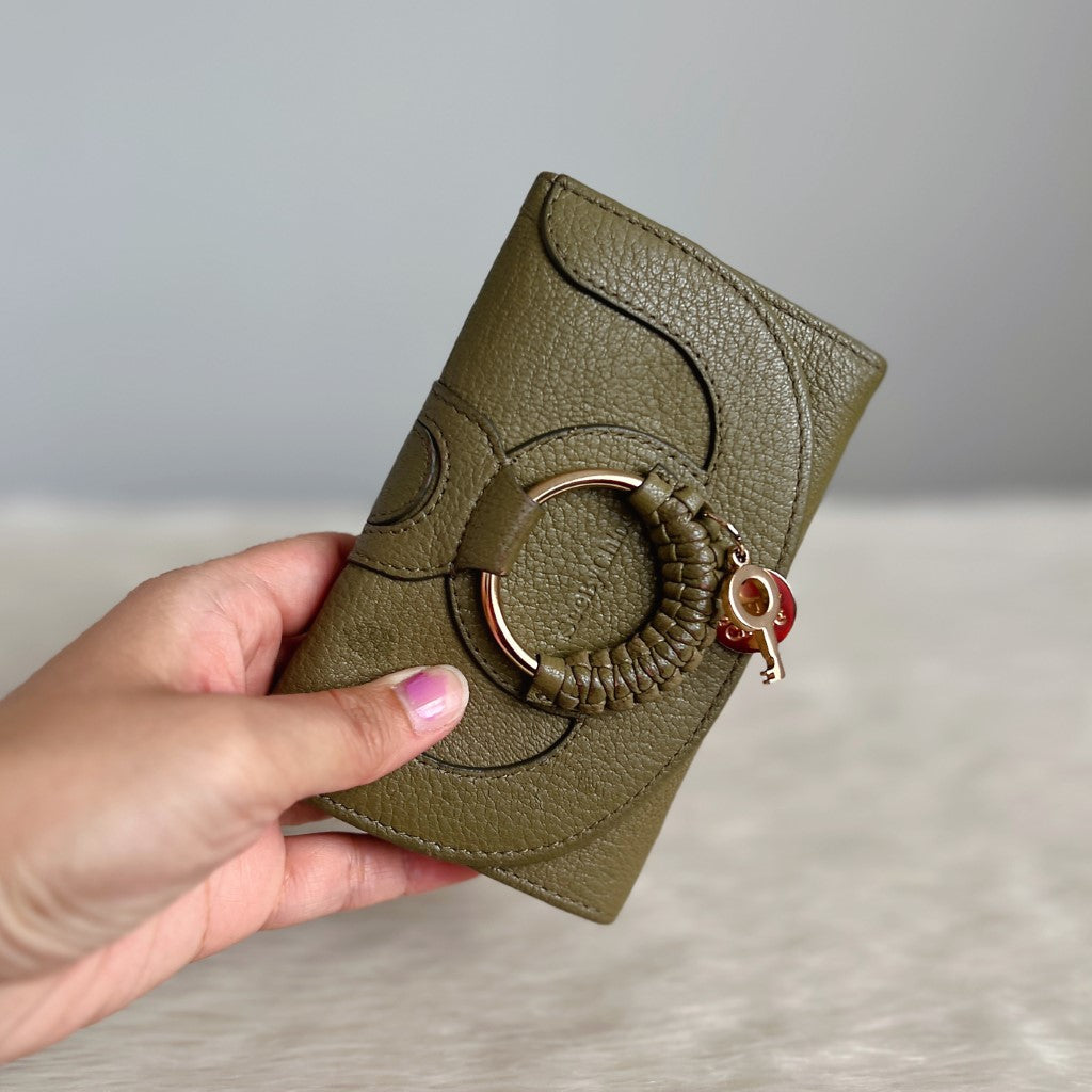 See by Chloe Olive Leather Tri-Fold Short Wallet