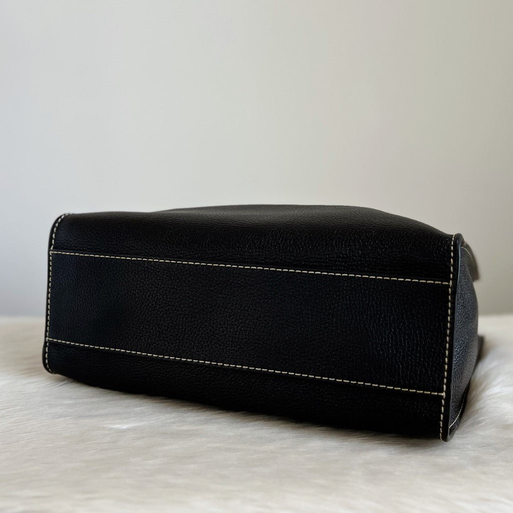 Marc Jacobs Black Leather Triple Compartment Shoulder Bag Excellent