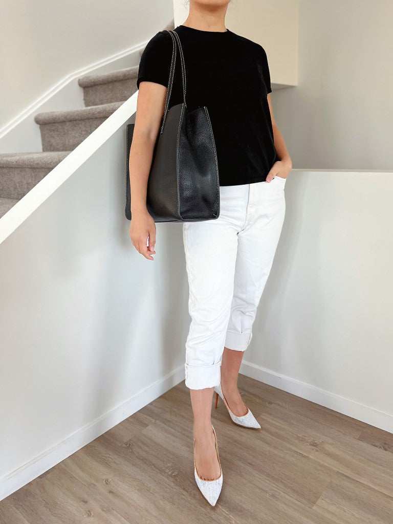 Marc Jacobs Black Leather Triple Compartment Shoulder Bag Excellent