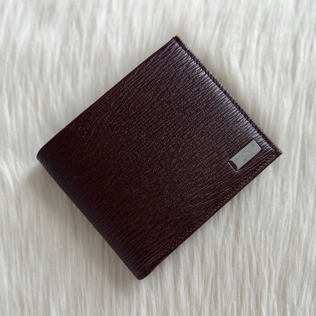 Salvatore Ferragamo Brown Leather Coin Compartment Fold Unisex Wallet Like New