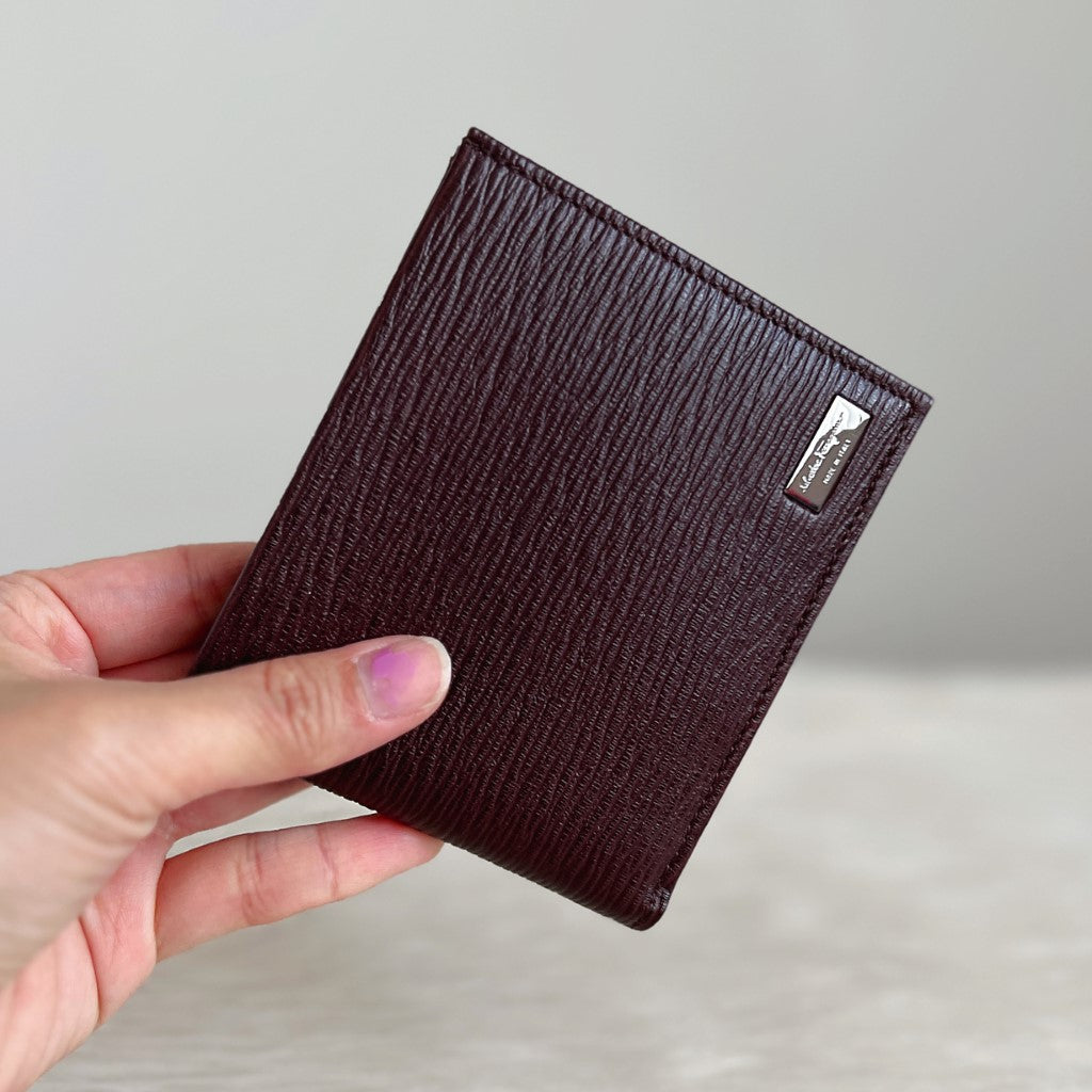 Salvatore Ferragamo Brown Leather Coin Compartment Fold Unisex Wallet Like New