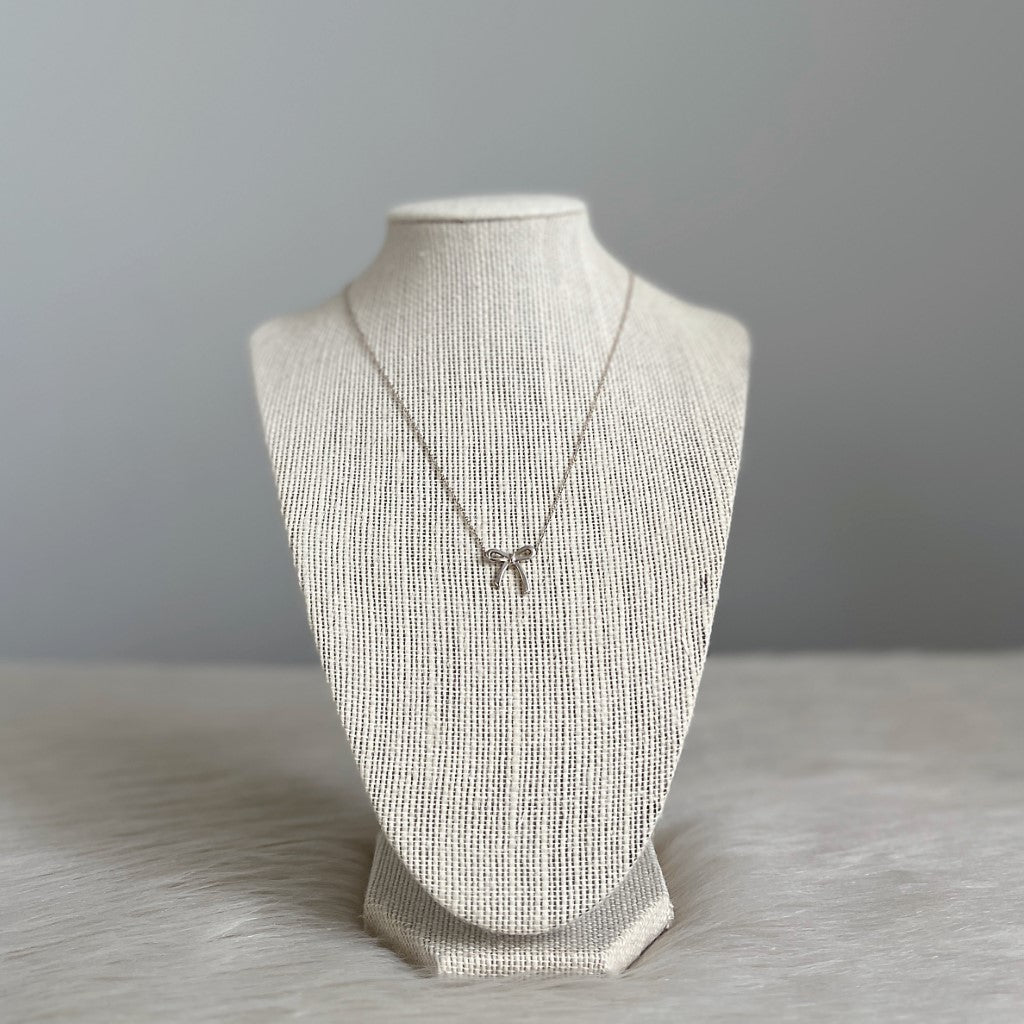 Tiffany & Co. Knotted Bow Petite Silver Necklace Excellent