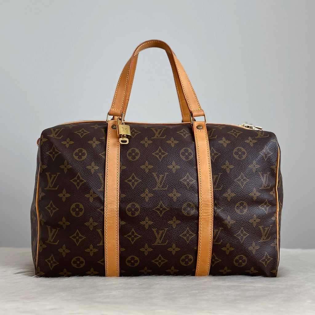 Louis Vuitton Signature Monogram Sac Souple 35 Tote Bag + Lock & Key