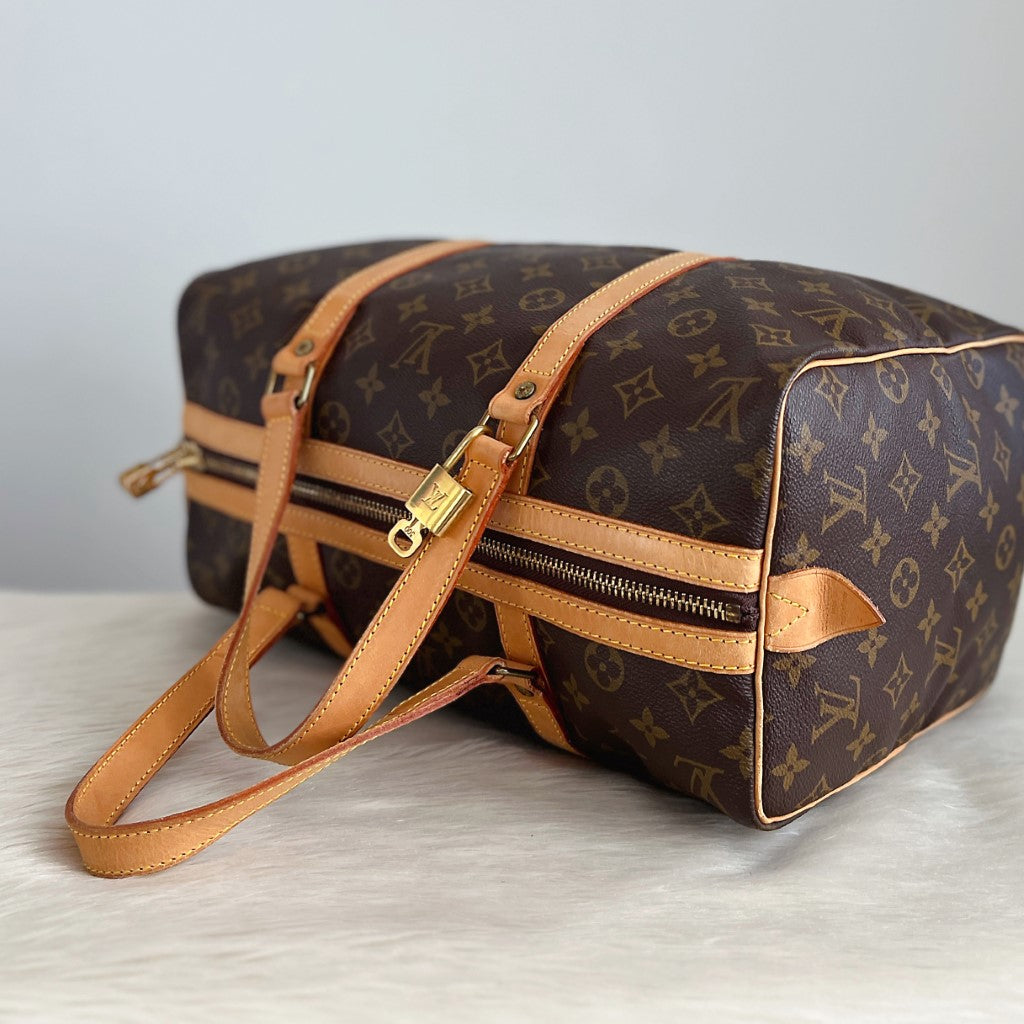 Louis Vuitton Signature Monogram Sac Souple 35 Tote Bag + Lock & Key