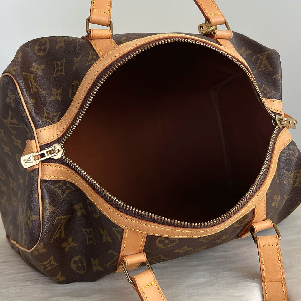 Louis Vuitton Signature Monogram Sac Souple 35 Tote Bag + Lock & Key