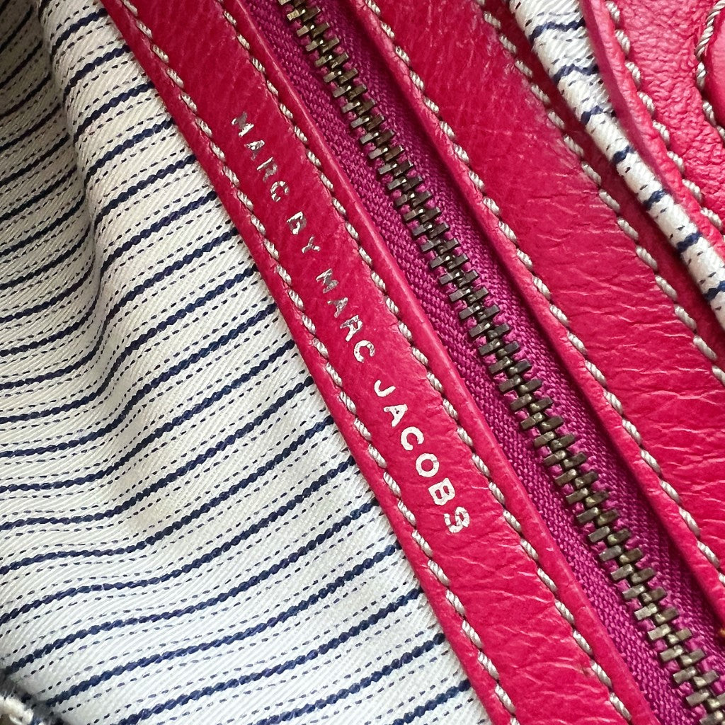 Marc Jacobs Fuchsia Leather Front Pocket Shoulder Bag