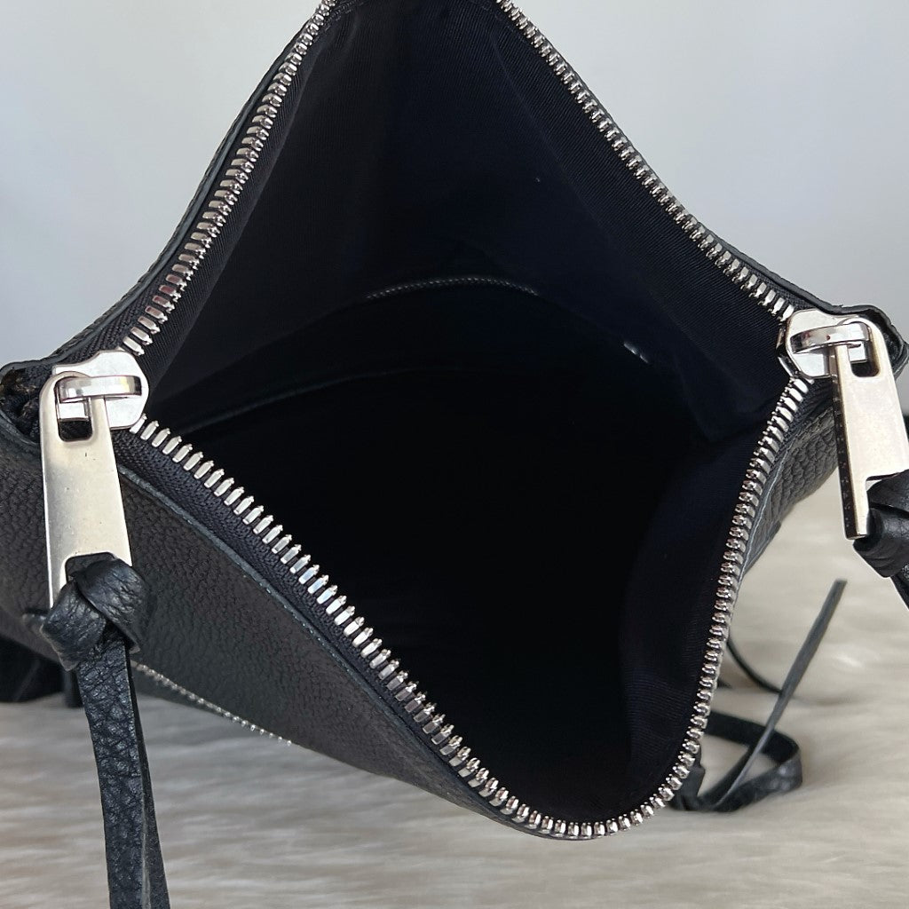 Marc Jacobs Black Leather Zipped Flap Crossbody Shoulder Bag Excellent