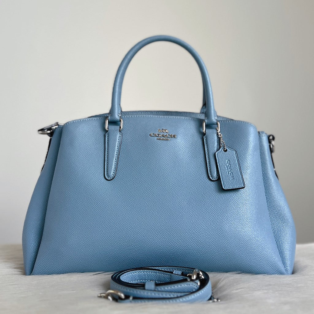 Coach orders triple compartment teal silver