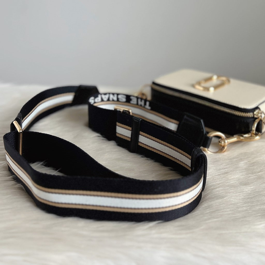Marc Jacobs Two Tone Leather Camera Crossbody Shoulder Bag Excellent