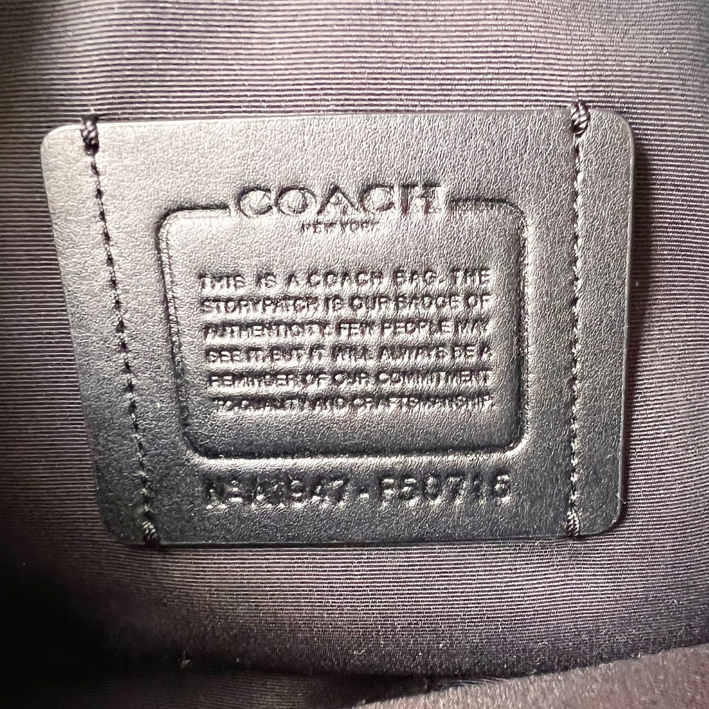 Coach Black Leather Monogram Unisex Crossbody Shoulder Bag Excellent