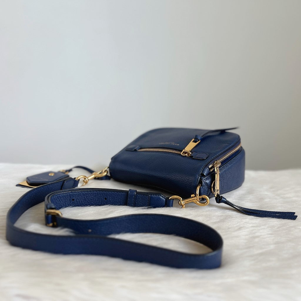 Marc Jacobs Navy Leather Chunky Charm Crossbody Shoulder Bag Excellent