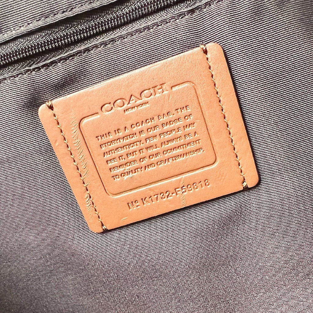 Coach Caramel Leather Front Logo Large Carryall Shoulder Bag Excellent