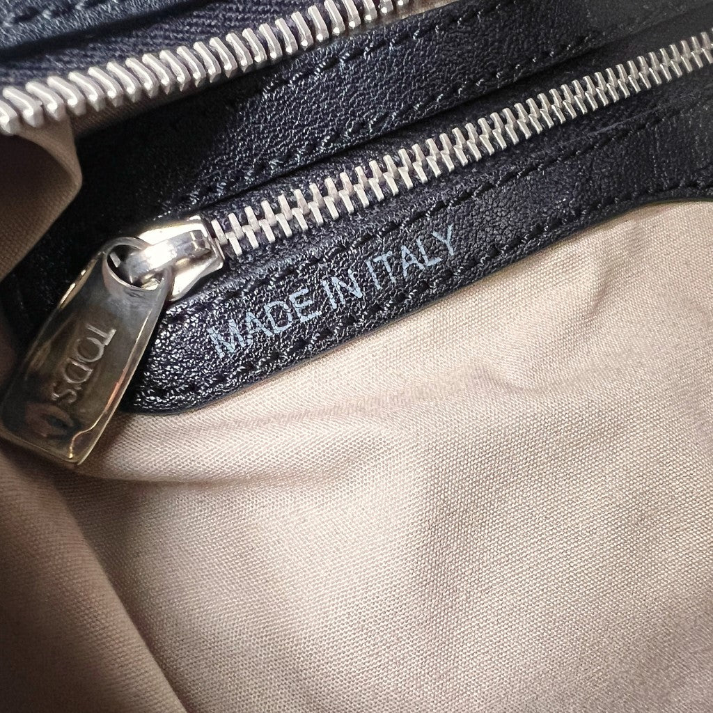 Tod's Black Leather Boston Tote Bag Excellent