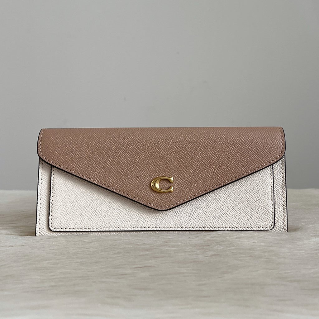 Coach Two Tone Leather Multi-compartment Long Wallet Like New