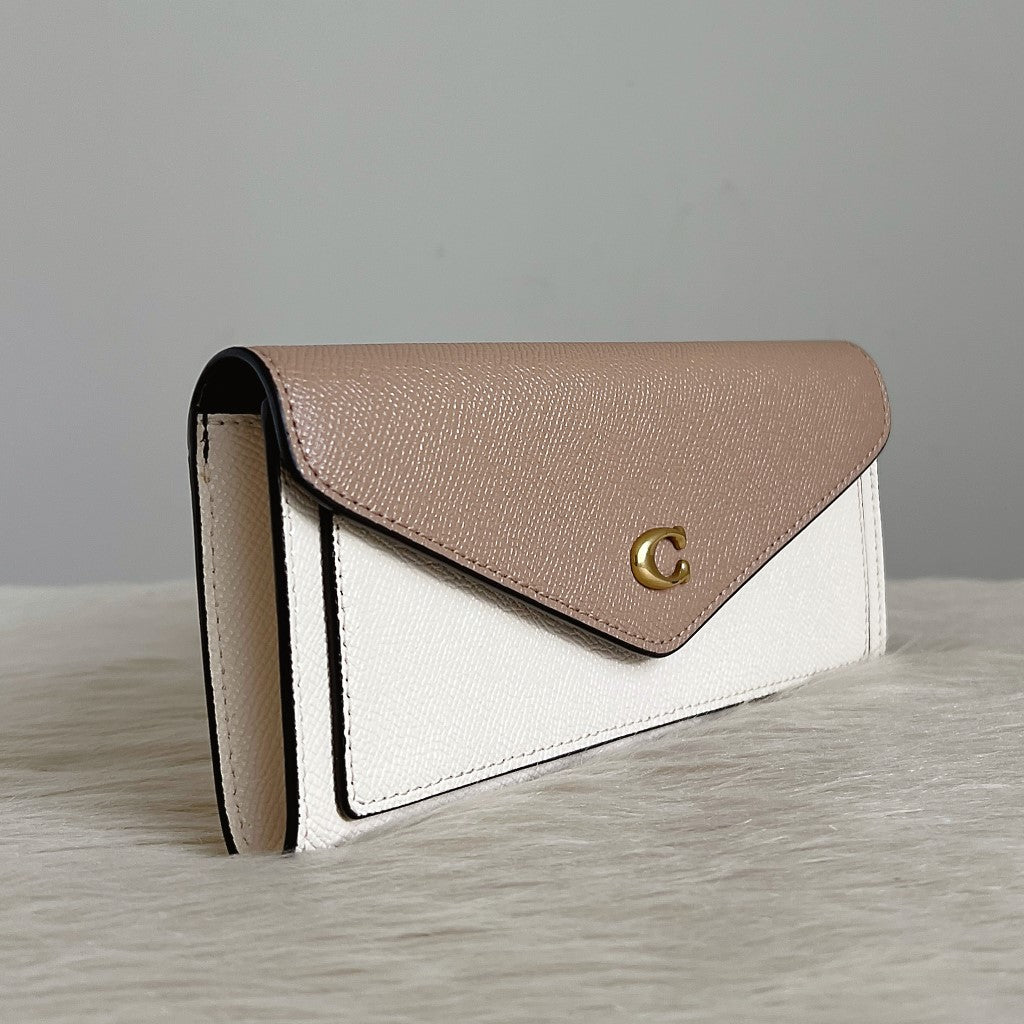 Coach Two Tone Leather Multi-compartment Long Wallet Like New