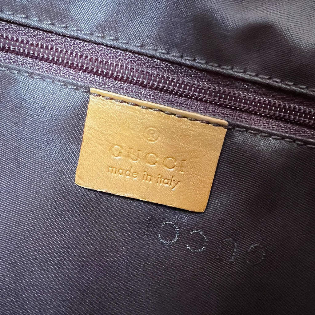 Gucci Mustard Leather Double G Monogram Front Buckle Shoulder Bag
