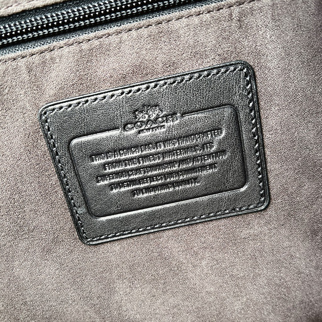 Coach Black Leather Large Business Unisex 2 Way Crossbody Bag