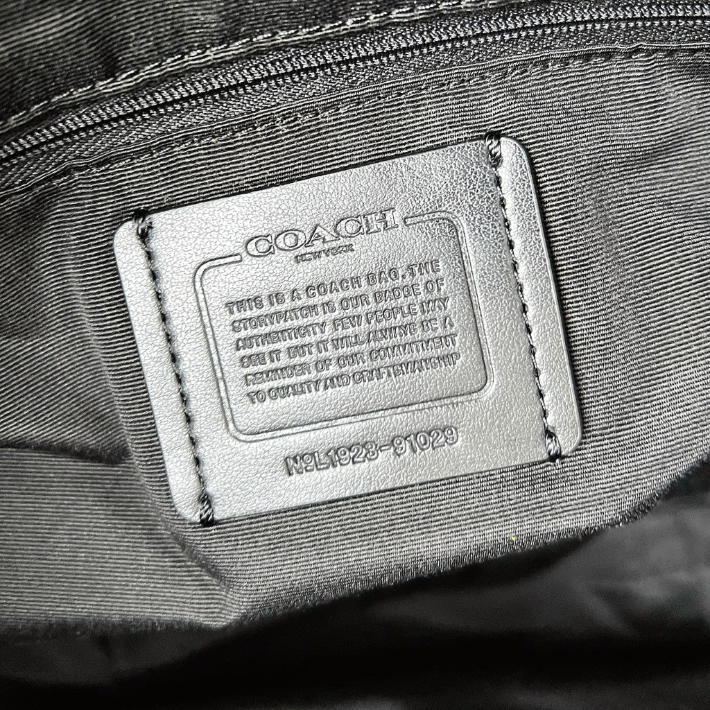 Coach Black Leather Slouchy Front Logo Shoulder Bag Like New