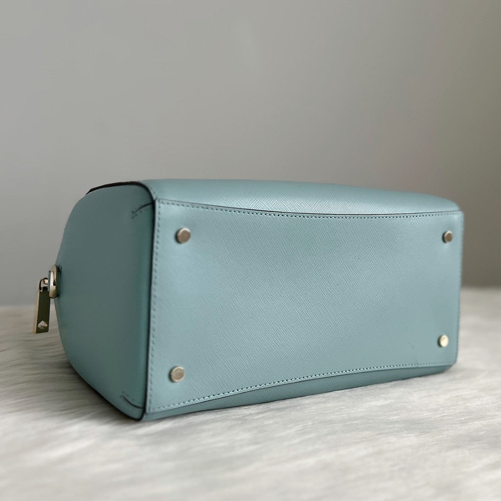 Kate Spade Mint Leather Front Logo Boston 2 Way Shoulder Bag Like New