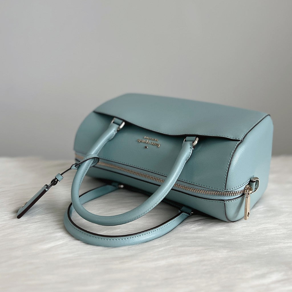 Kate Spade Mint Leather Front Logo Boston 2 Way Shoulder Bag Like New