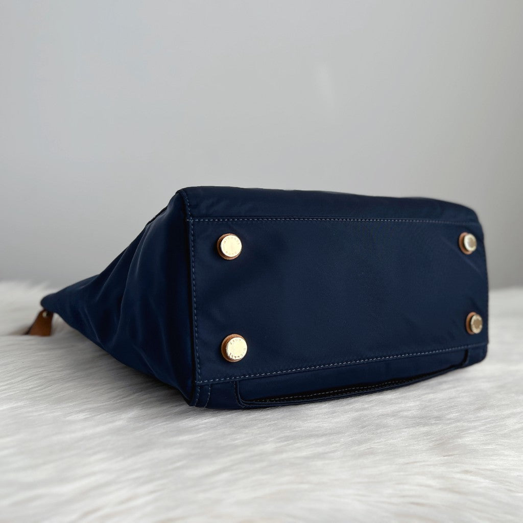 Michael Kors Navy Front Logo Carryall Shoulder Bag Like New