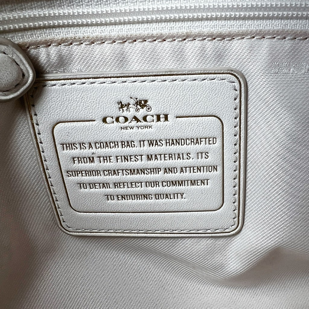 Coach Navy Leather Front Logo 2 Way Shoulder Bag