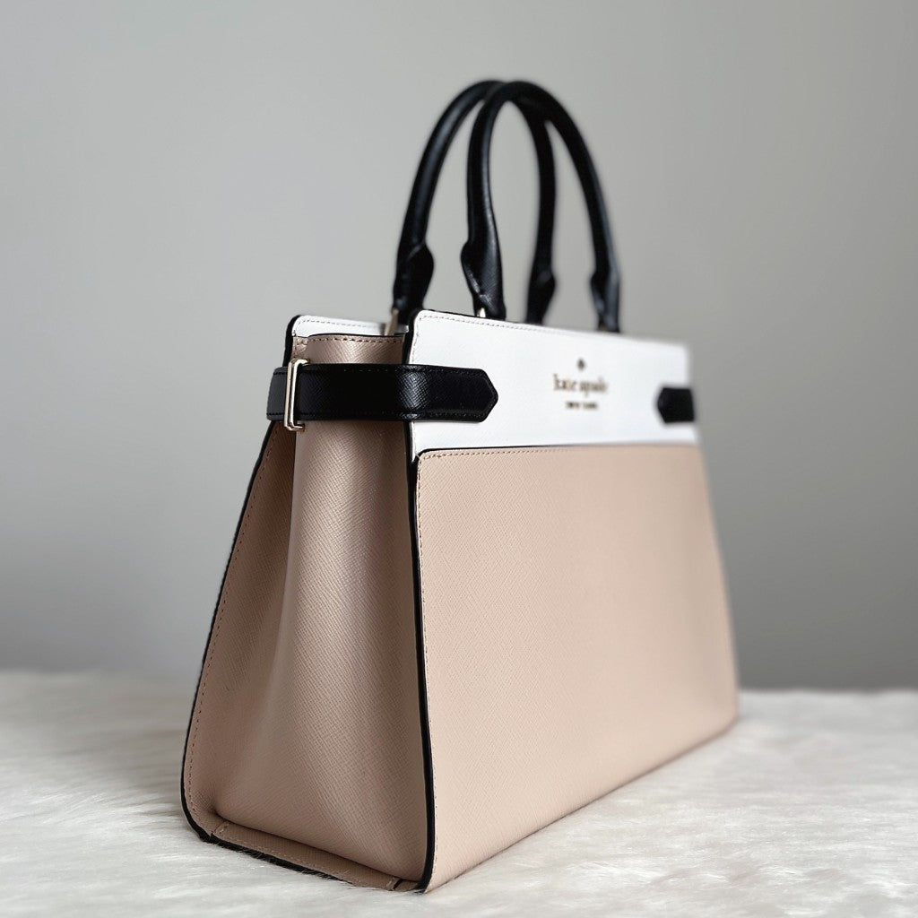 Kate Spade Tri-Tone Leather Front Logo 2 Way Shoulder Bag Like New