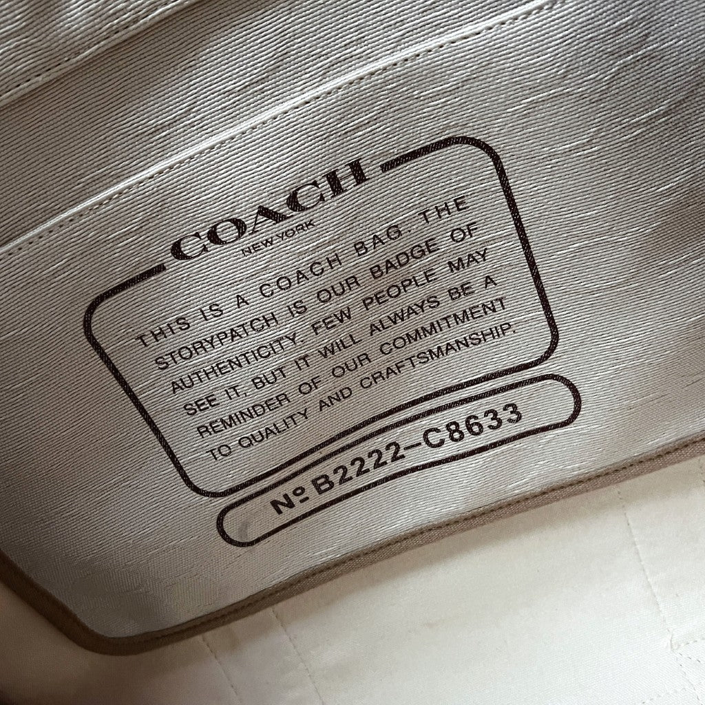 Coach Monogram Stripe Detail Book Tote Large Shoulder Bag Like New