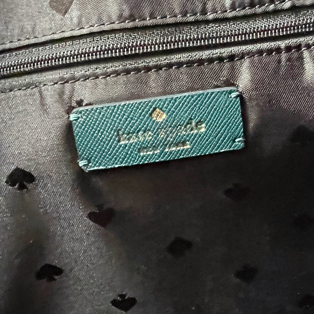 Kate Spade Tri Tone Leather Front Logo Book Tote Shoulder Bag Excellent
