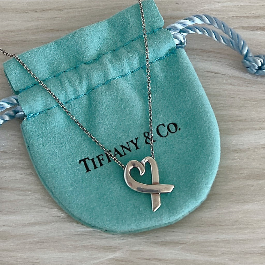 Tiffany & Co. 925 Paloma Picasso Silver Loving Heart Necklace Excellent