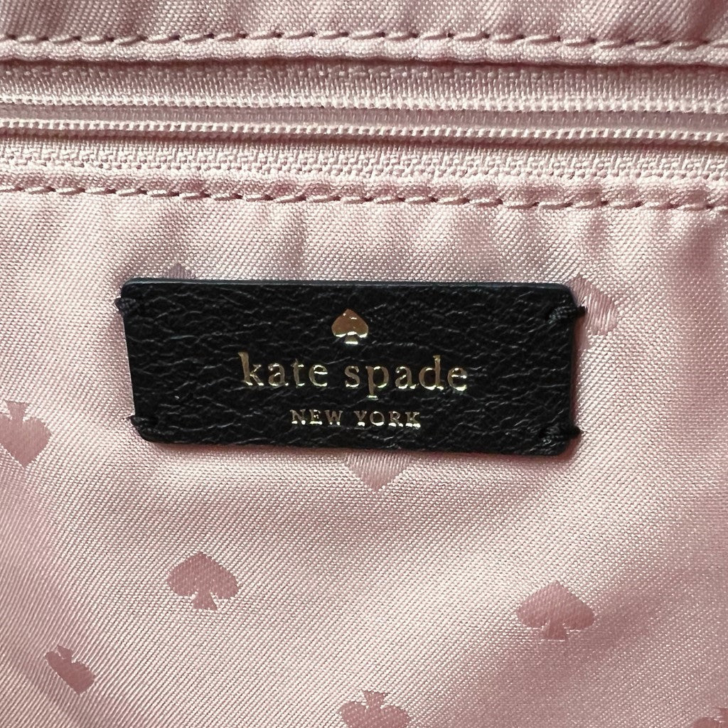 Kate Spade Black Leather Drawstring Career Shoulder Bag Excellent