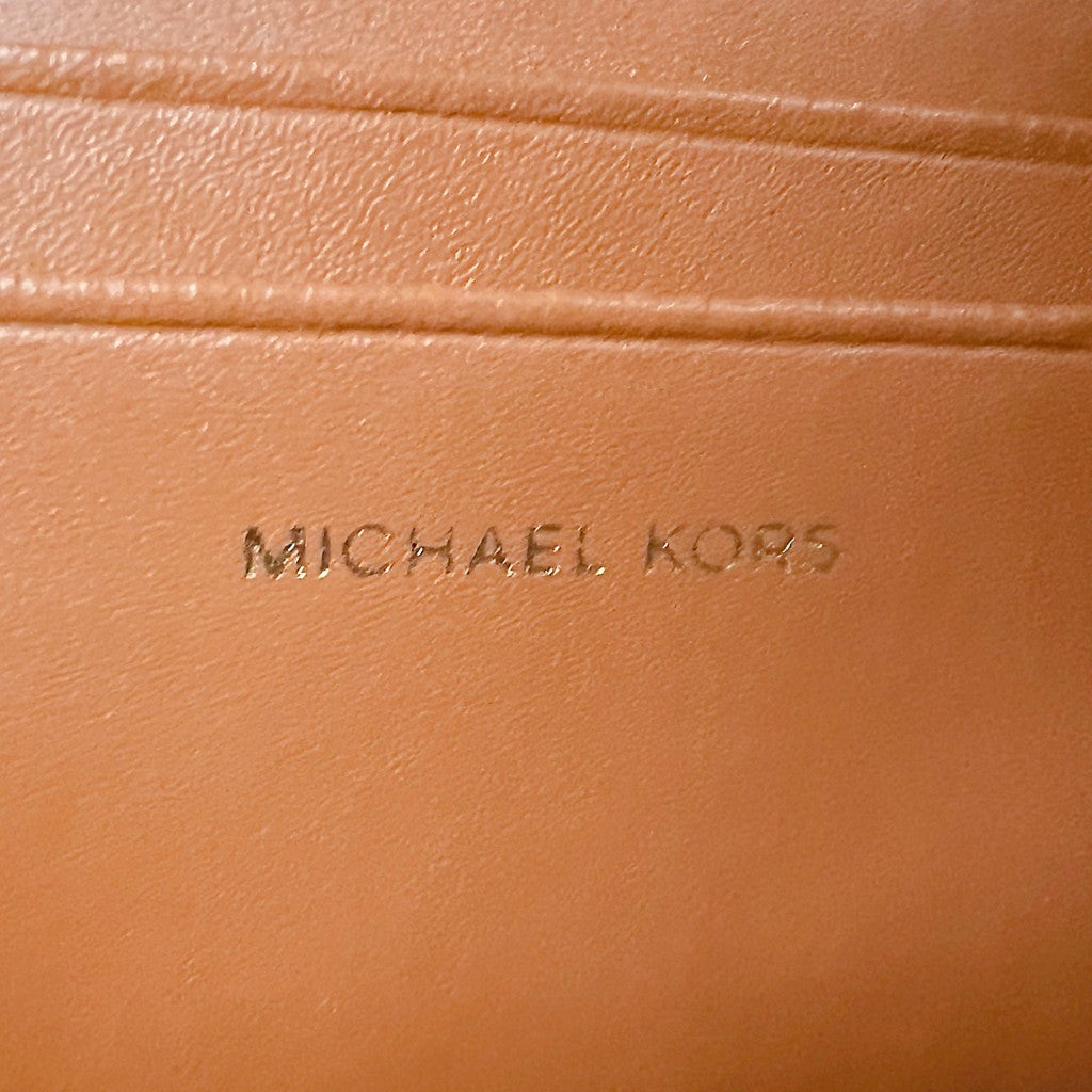 Michael Kors Caramel Leather Studded Detail Crossbody Shoulder Bag Like New