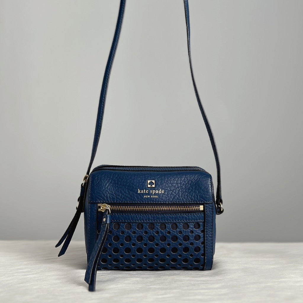 Kate Spade Navy Leather Front Detail Shoulder Bag Like New