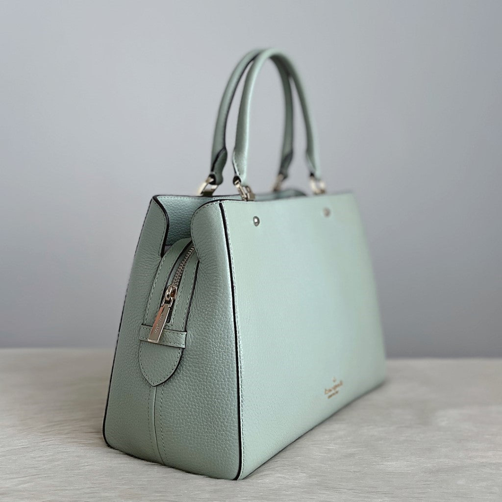 Kate Spade Mint Leather Triple Compartment 2 Way Shoulder Bag Like New