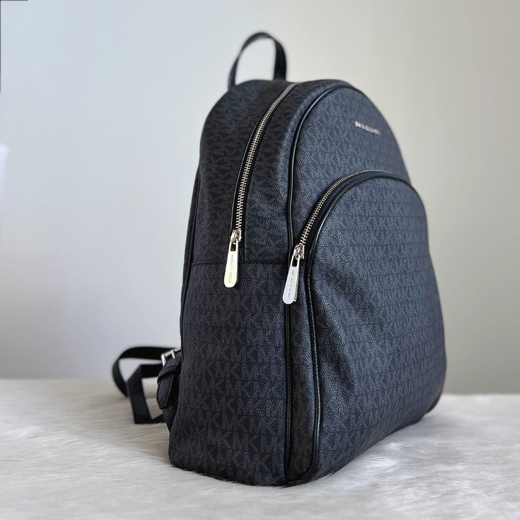 Michael Kors MK Monogram Front Logo Double Compartment Backpack Excellent