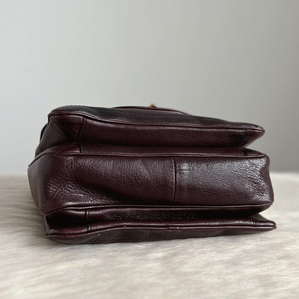 Bally Gradient Leather Chain Detail Triple Compartment Shoulder Bag