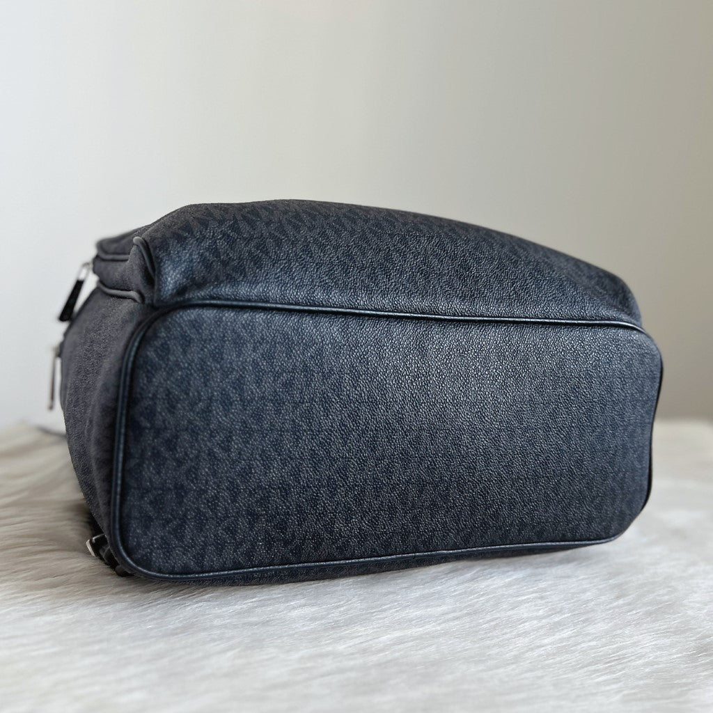 Michael Kors MK Monogram Front Logo Double Compartment Backpack Excellent