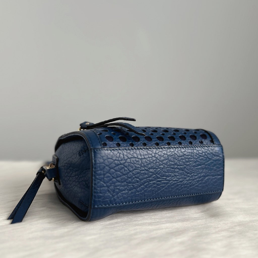 Kate Spade Navy Leather Front Detail Shoulder Bag Like New