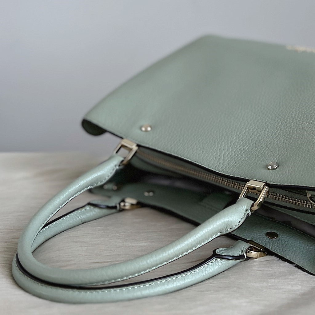Kate Spade Mint Leather Triple Compartment 2 Way Shoulder Bag Like New
