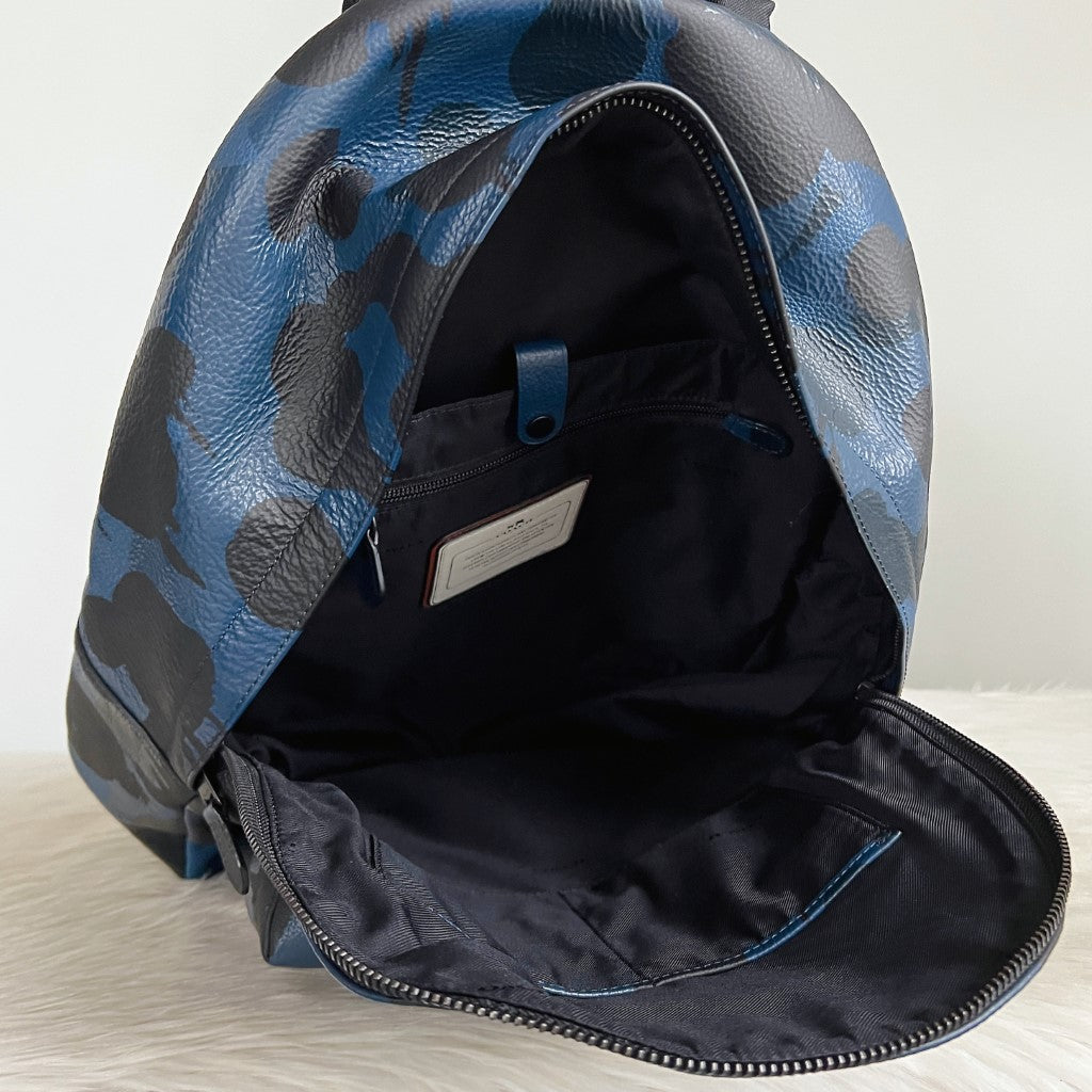 Coach Camo Print Front Logo Unisex Large Backpack