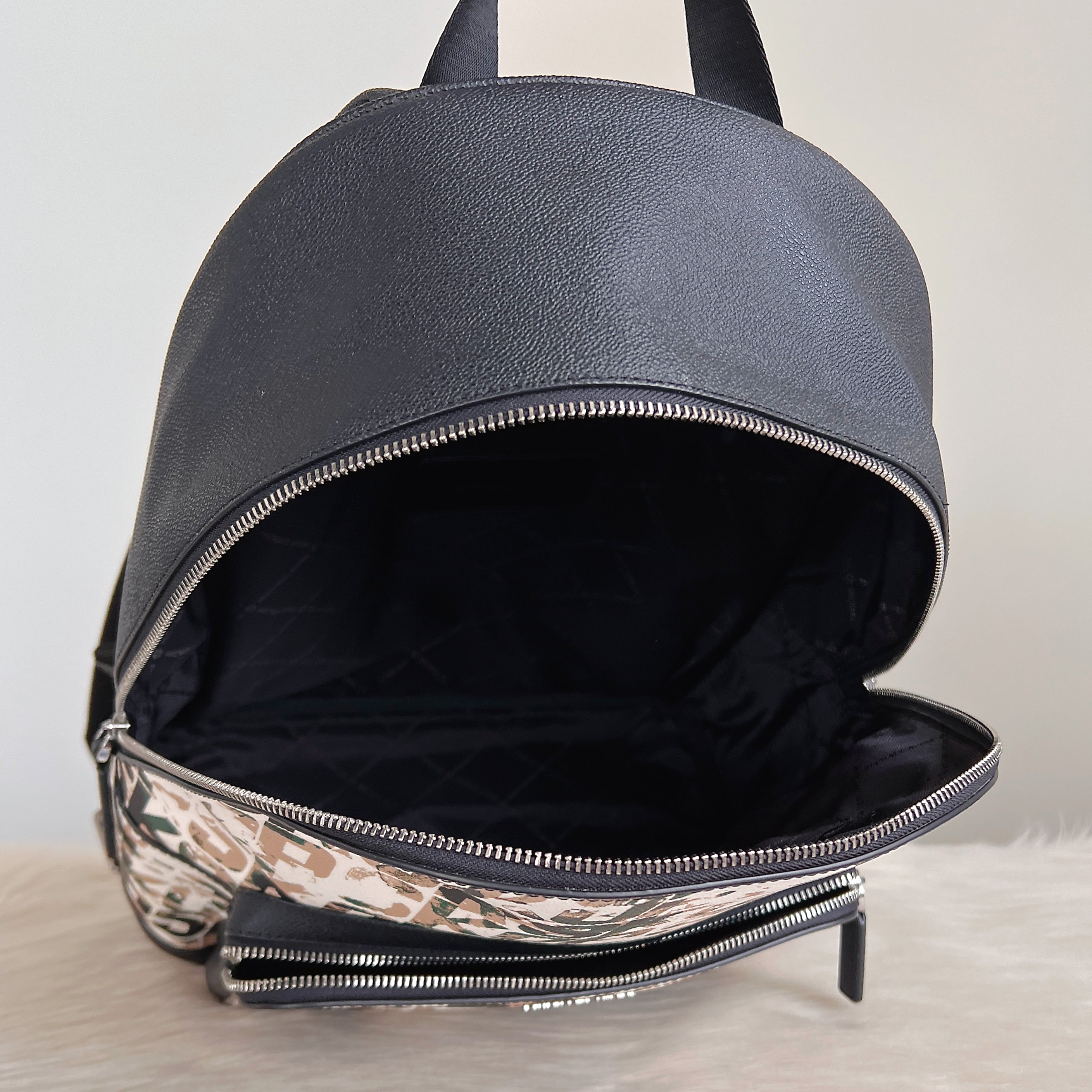Michael Kors Saffiano Leather MK Pattern Large Backpack Like New