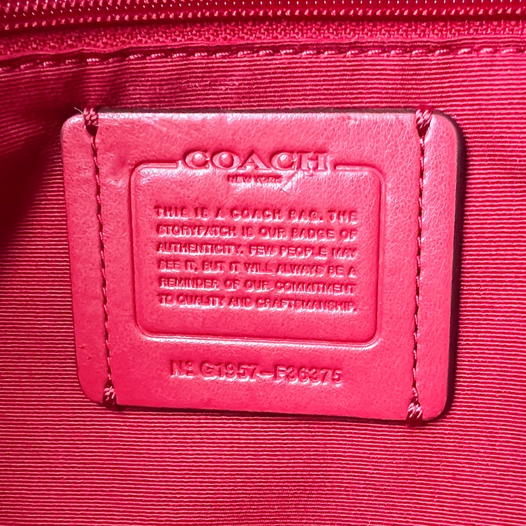 Coach Red Leather Signature Monogram Shoulder Bag Like New