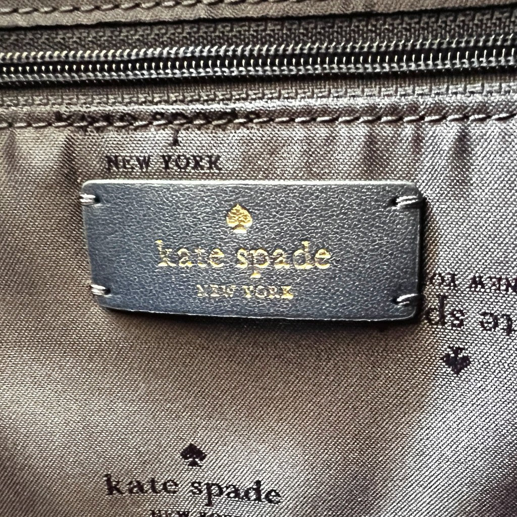 Kate Spade Navy Leather Christmas Holiday Book Tote Shoulder Bag New with Tags