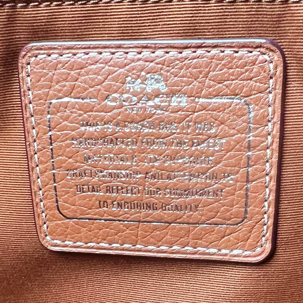 Coach Two Tone Leather Front Detail Carryall 2 Way Shoulder Bag Excellent