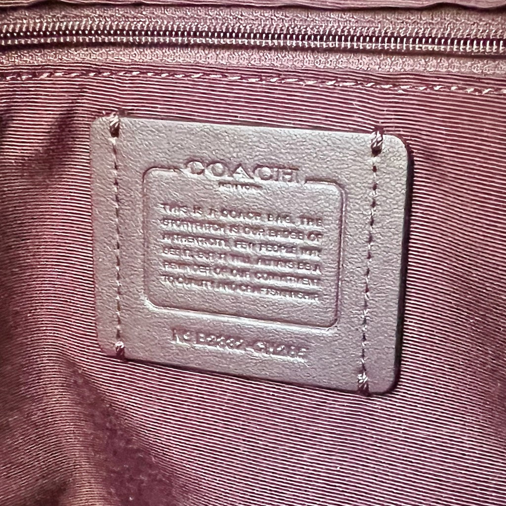 Coach Navy Leather Front Logo Carryall Career Shoulder Bag Like New