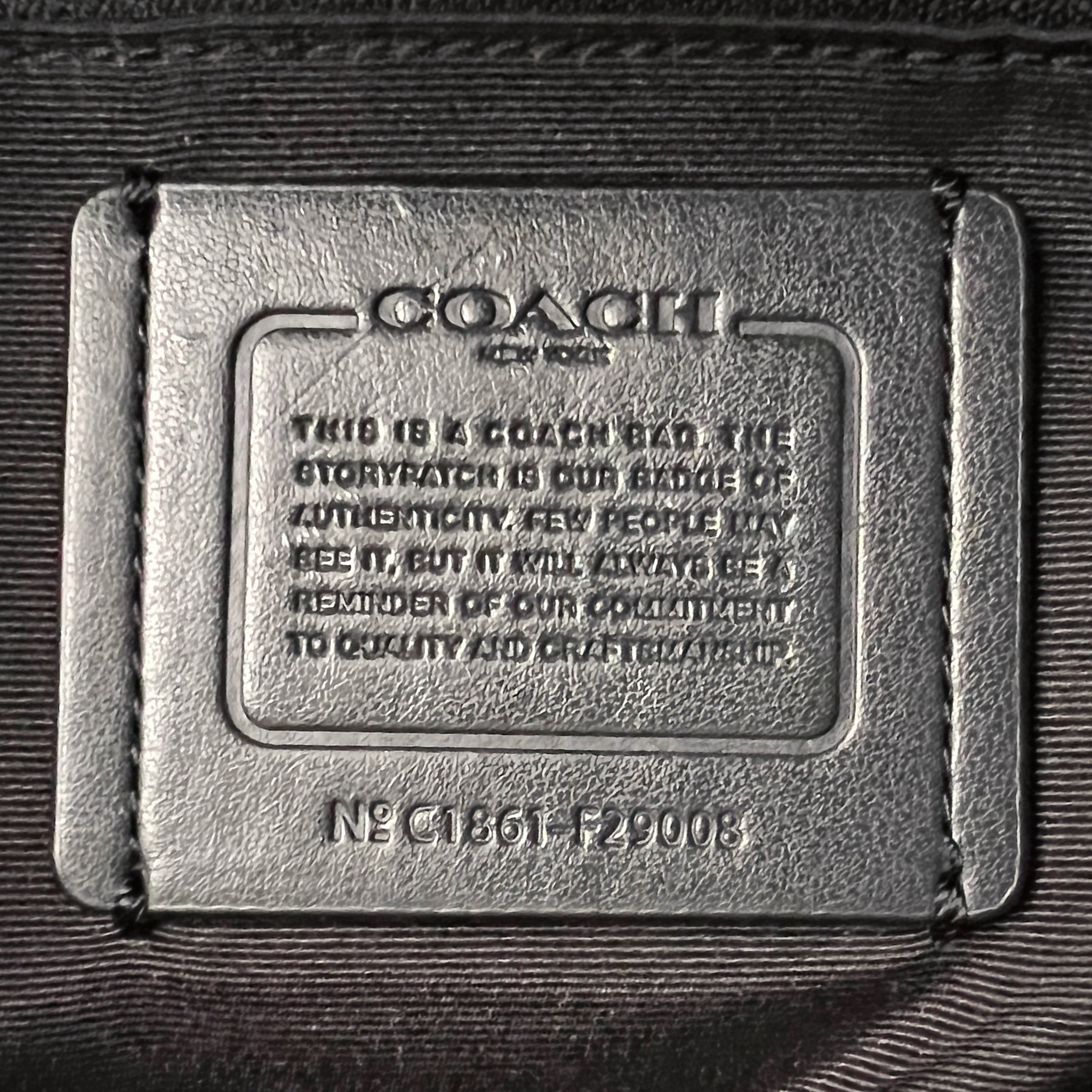 Coach Black Leather Turn Lock Pocket Drawstring Backpack Excellent