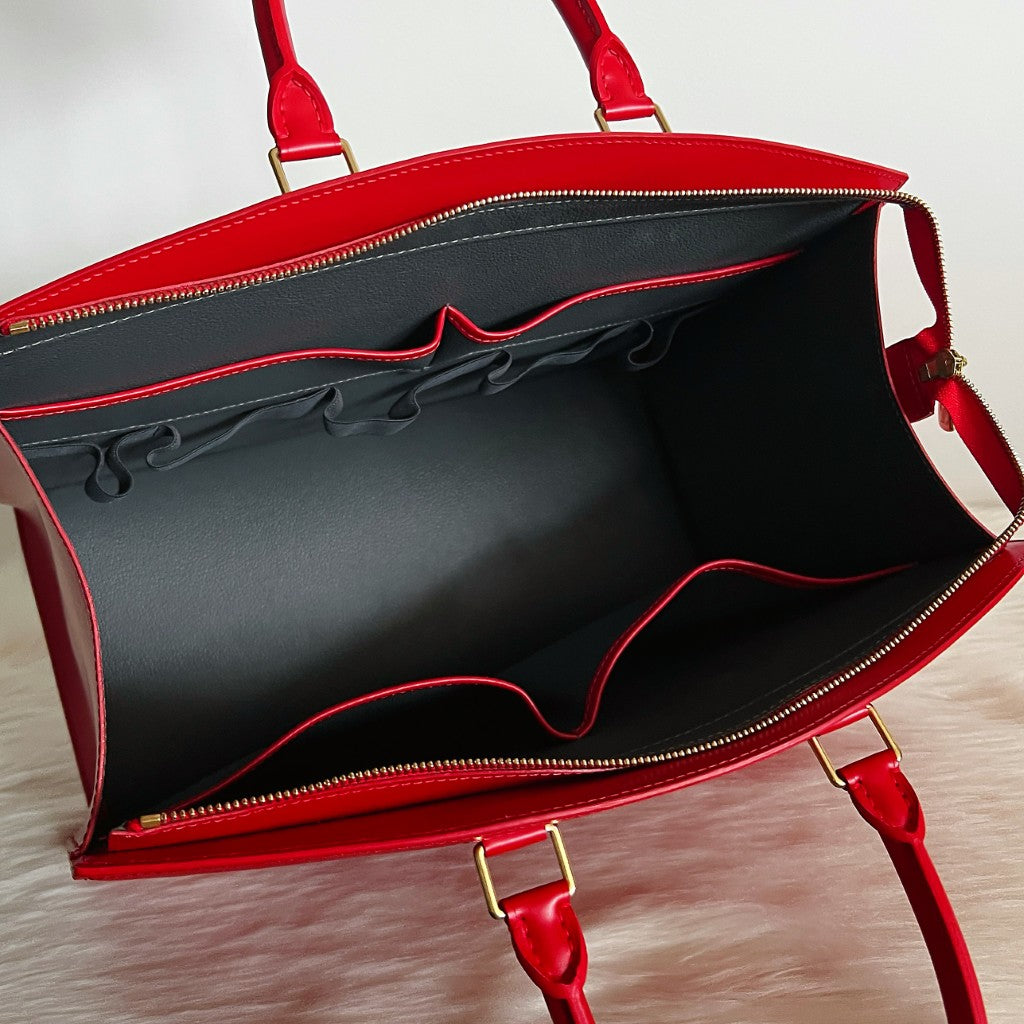 Louis Vuitton Red Epi Leather Riviera Large Tote Bag Excellent