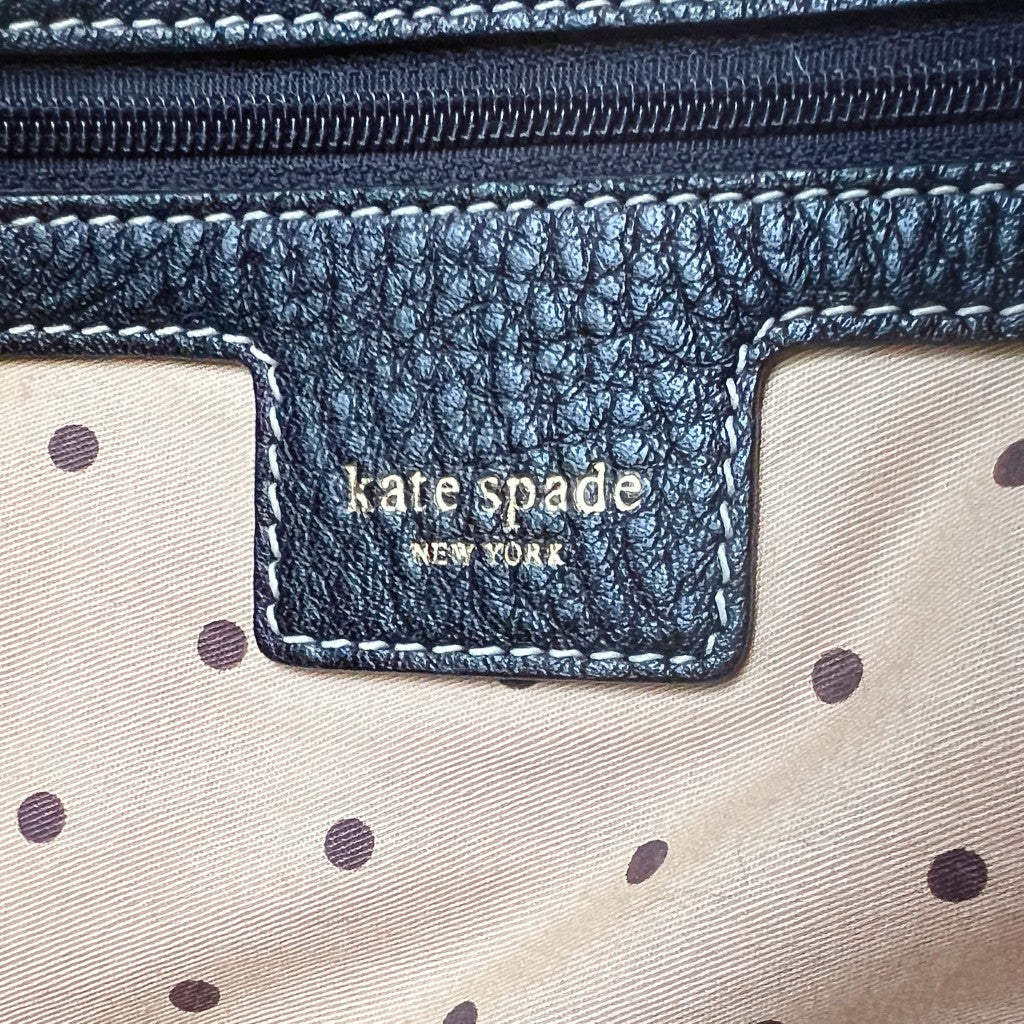 Kate Spade Black Leather Slouchy Tassel Charm 2 Way Shoulder Bag Like New