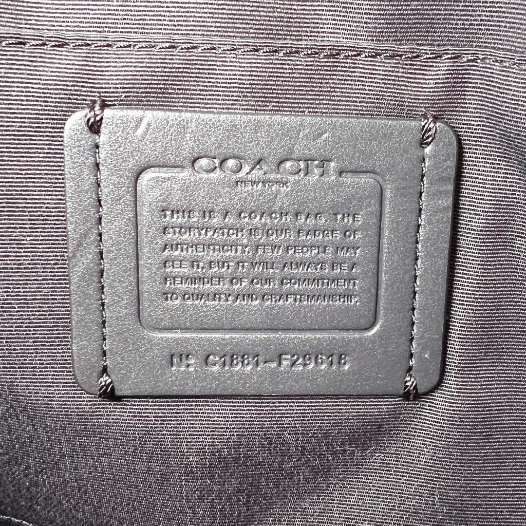Coach Black Leather Monogram Patchwork Alma 2 Way Shoulder Bag Like New