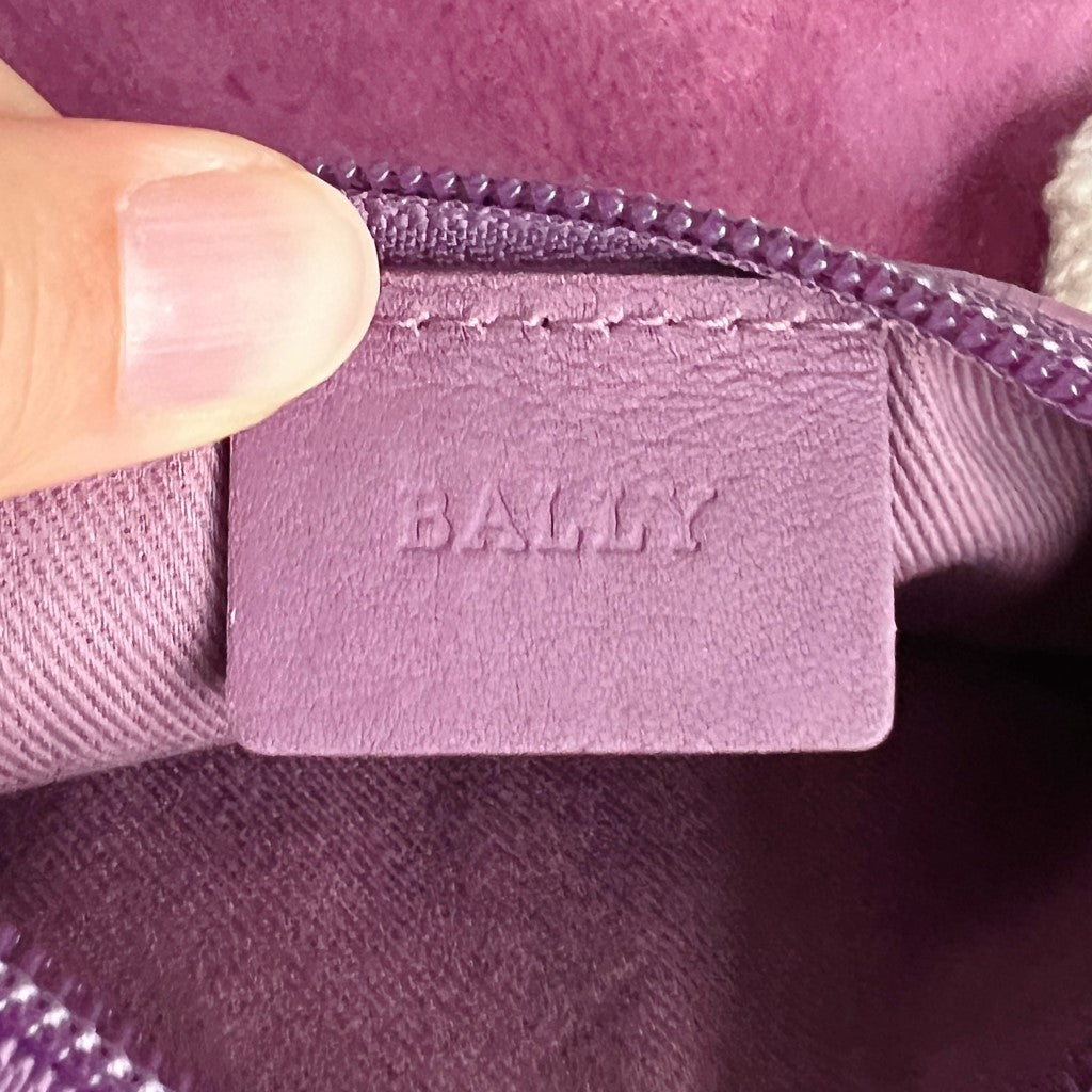 Bally Lavender Suede Pon Pon Detail Slouchy Shoulder Bag + Pouch